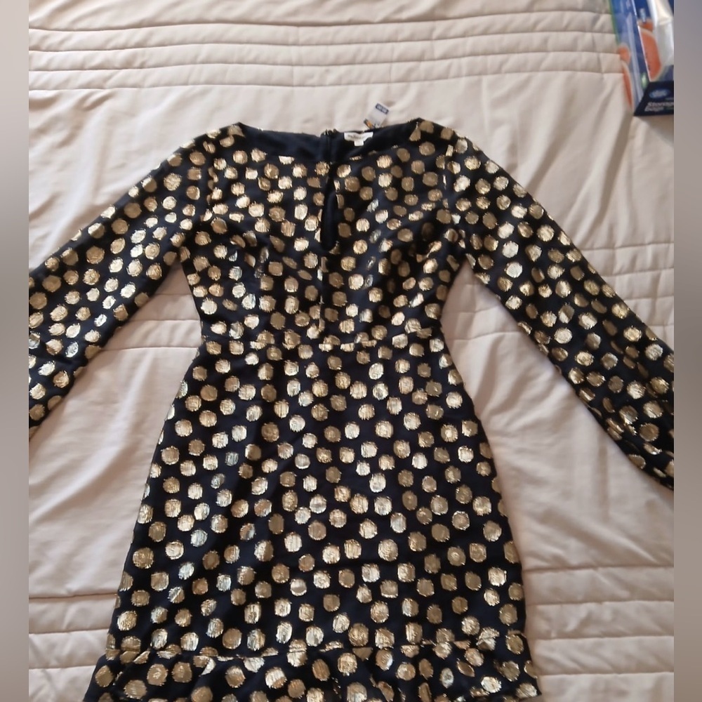 For Love And Lemons Black and Gold Long Sleeve Dress - Picture 6 of 11